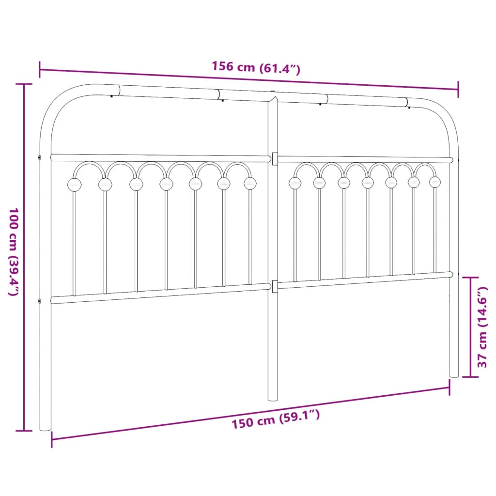 Metal Replace Headboard White 150 cm