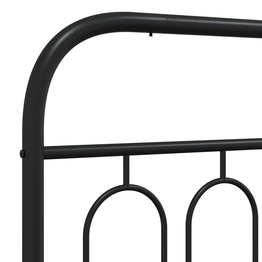 Metal Bed Frame without Mattress with Footboard Black 100x190cm