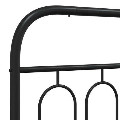 Metal Bed Frame without Mattress with Footboard Black 100x190cm