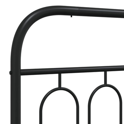 Metal Bed Frame without Mattress with Footboard Black 183x213cm