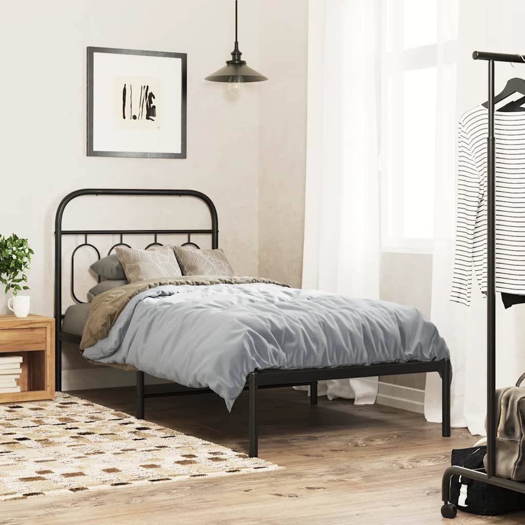 Metal Replace Headboard Black 80 cm