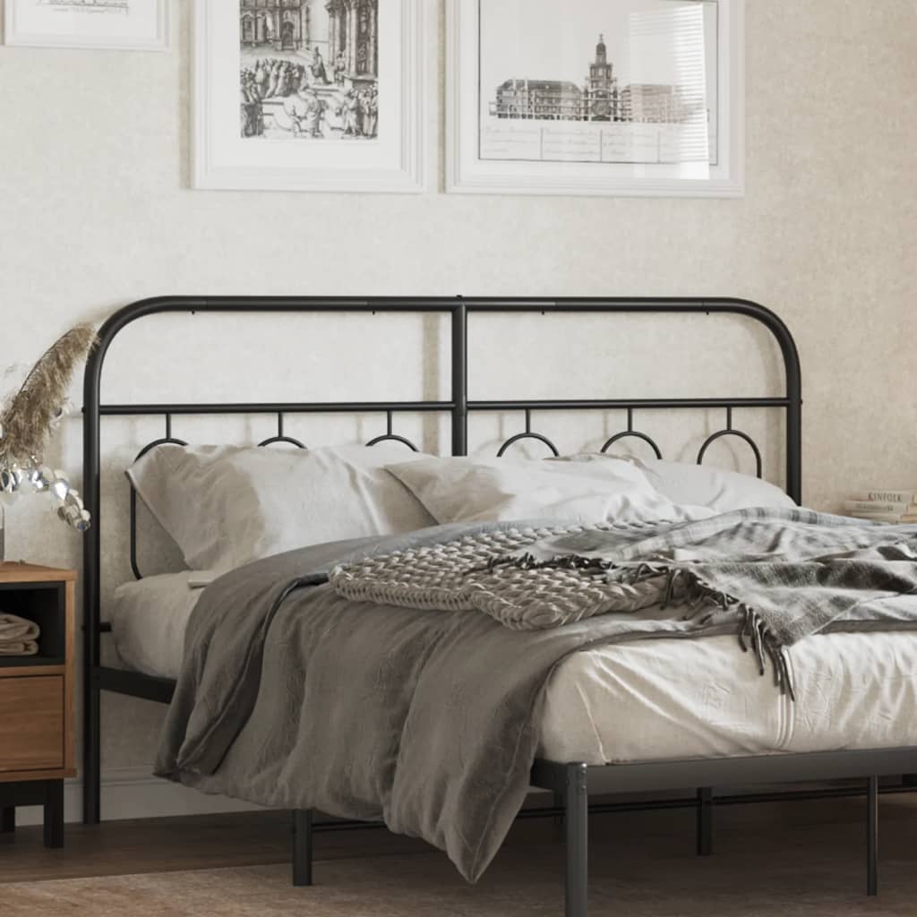 Metal Replace Headboard Black 137 cm