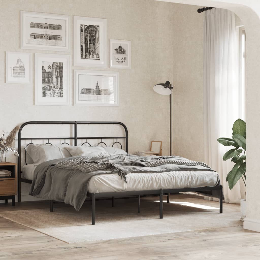 Metal Replace Headboard Black 150 cm