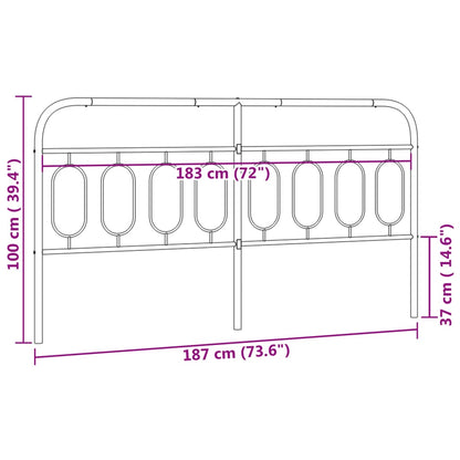 Metal Replace Headboard Black 183 cm