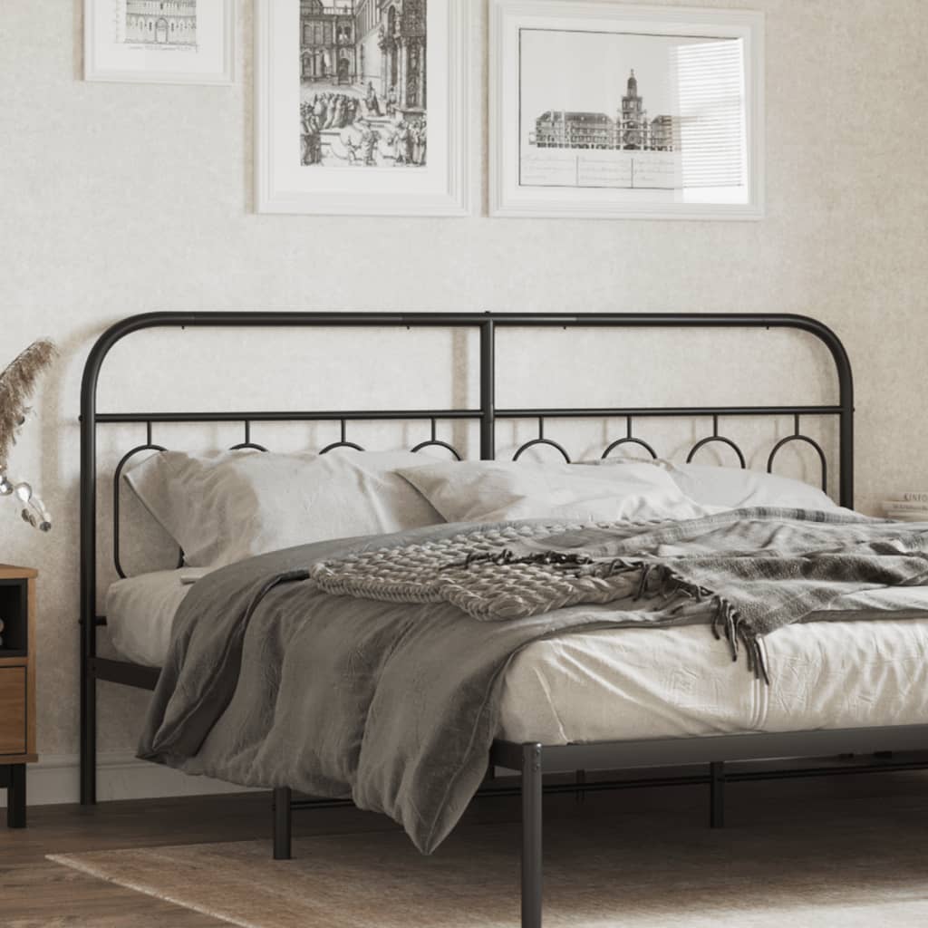 Metal Replace Headboard Black 183 cm
