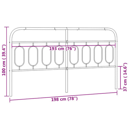 Metal Replace Headboard Black 193 cm