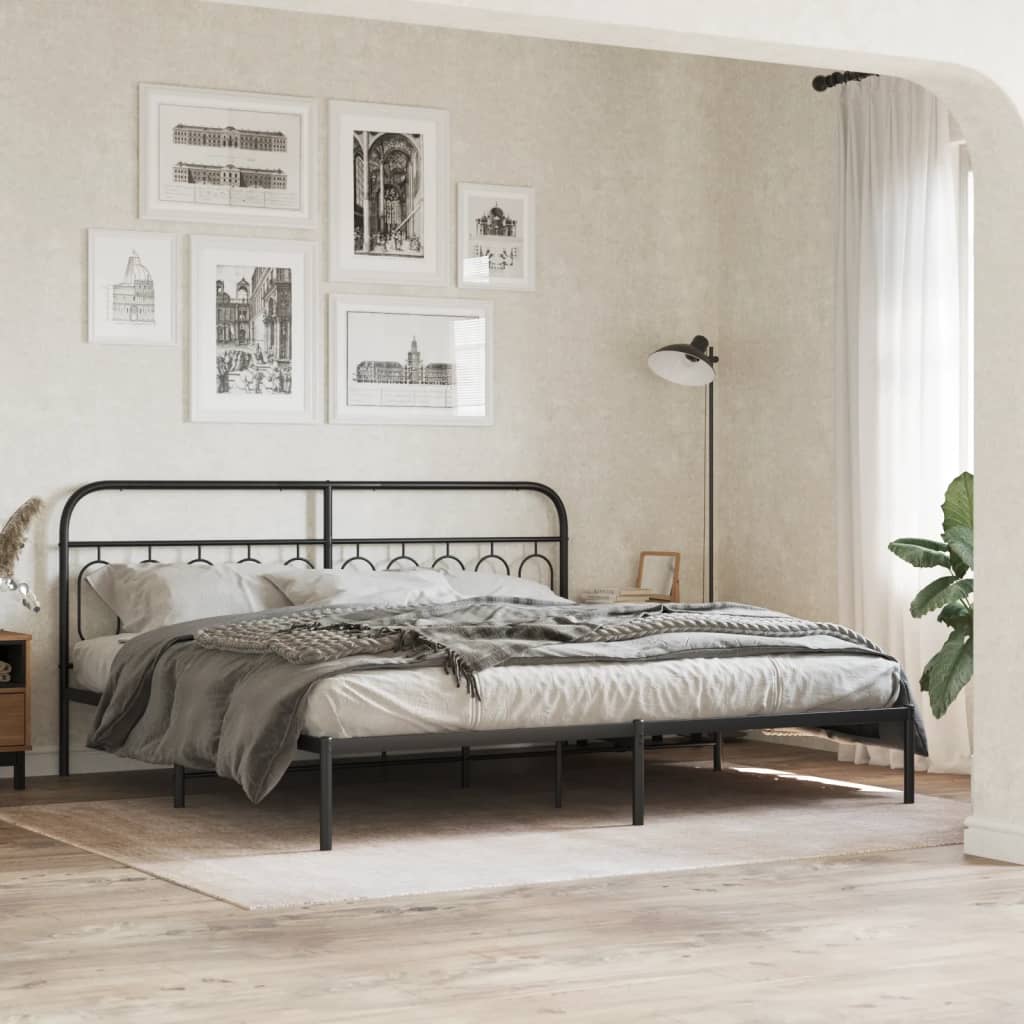 Metal Replace Headboard Black 200 cm