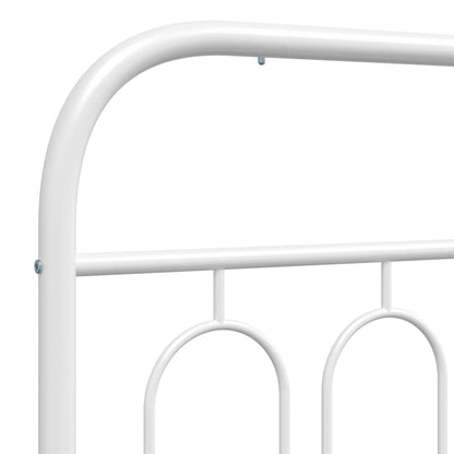 Metal Bed Frame without Mattress with Footboard White 140x200cm