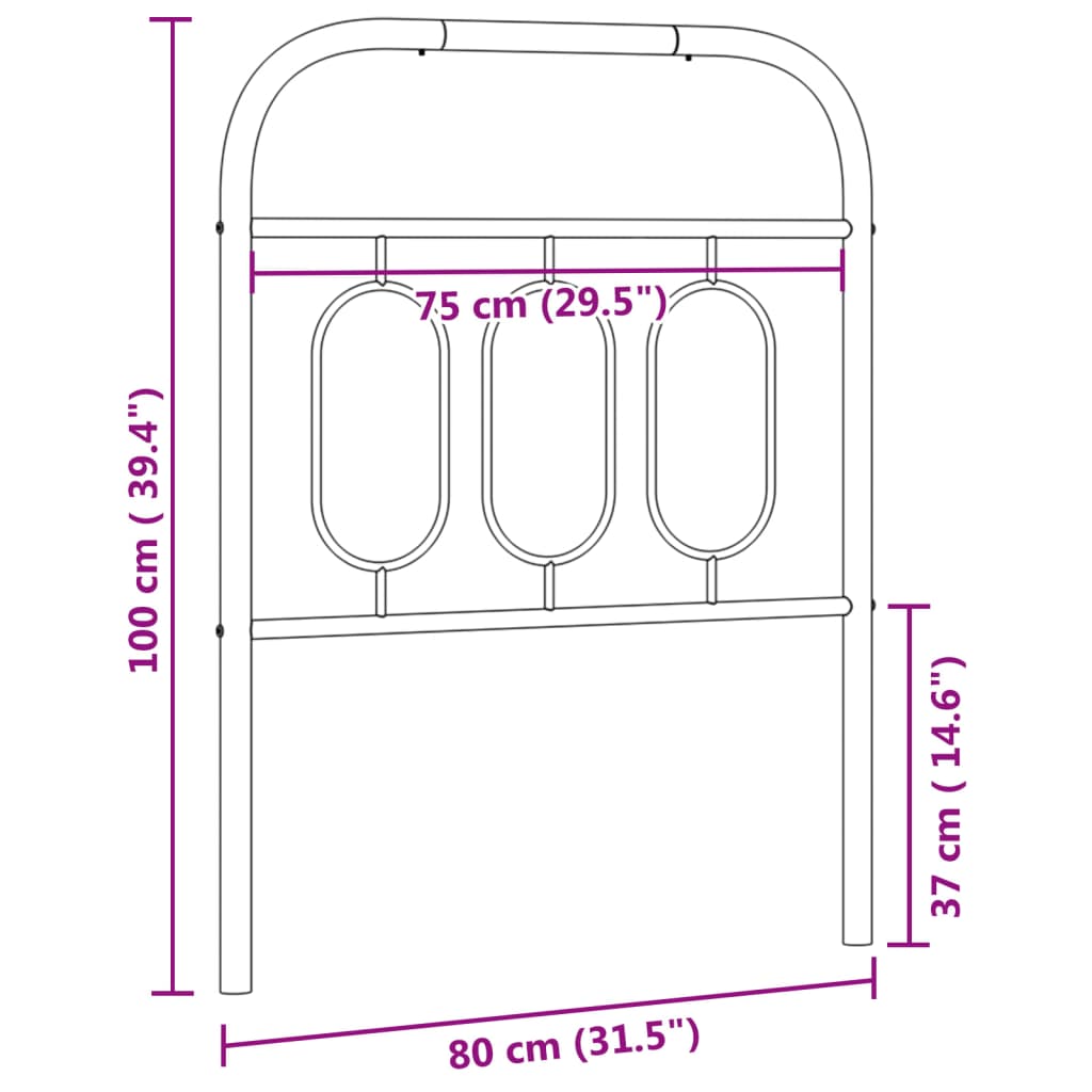 Metal Replace Headboard White 75 cm