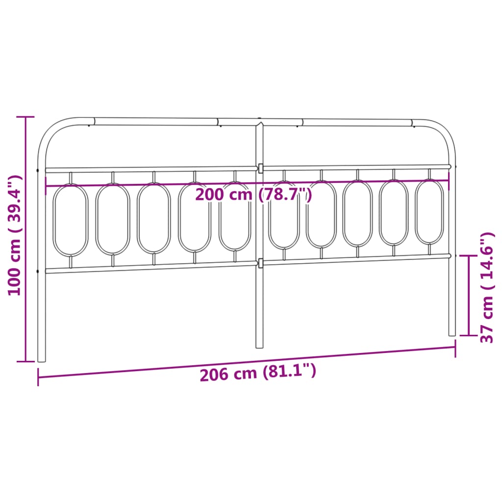 Metal Replace Headboard White 200 cm
