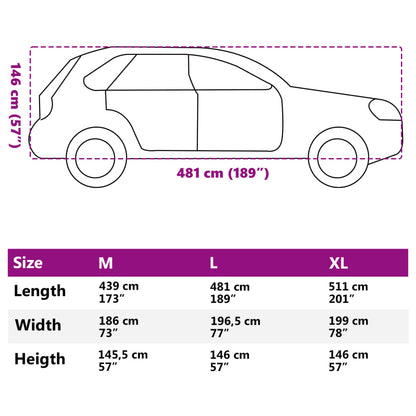 Car Cover for SUV with Buckle Straps Full Silver L PEVA