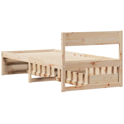 Bed Frame without Mattress 90x200 cm Solid Wood Pine