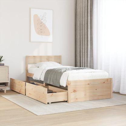 Bed Frame without Mattress 90x200 cm Solid Wood Pine