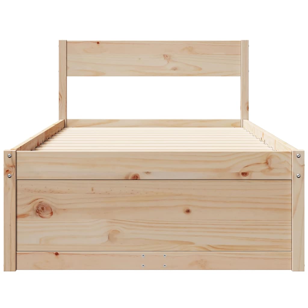 Bed Frame without Mattress 75x190 cm Small Single Solid Wood Pine