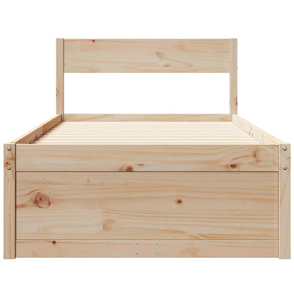 Bed Frame without Mattress 75x190 cm Small Single Solid Wood Pine