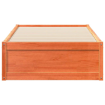 Bed Frame without Mattress Wax Brown 100x200 cm Solid Wood Pine
