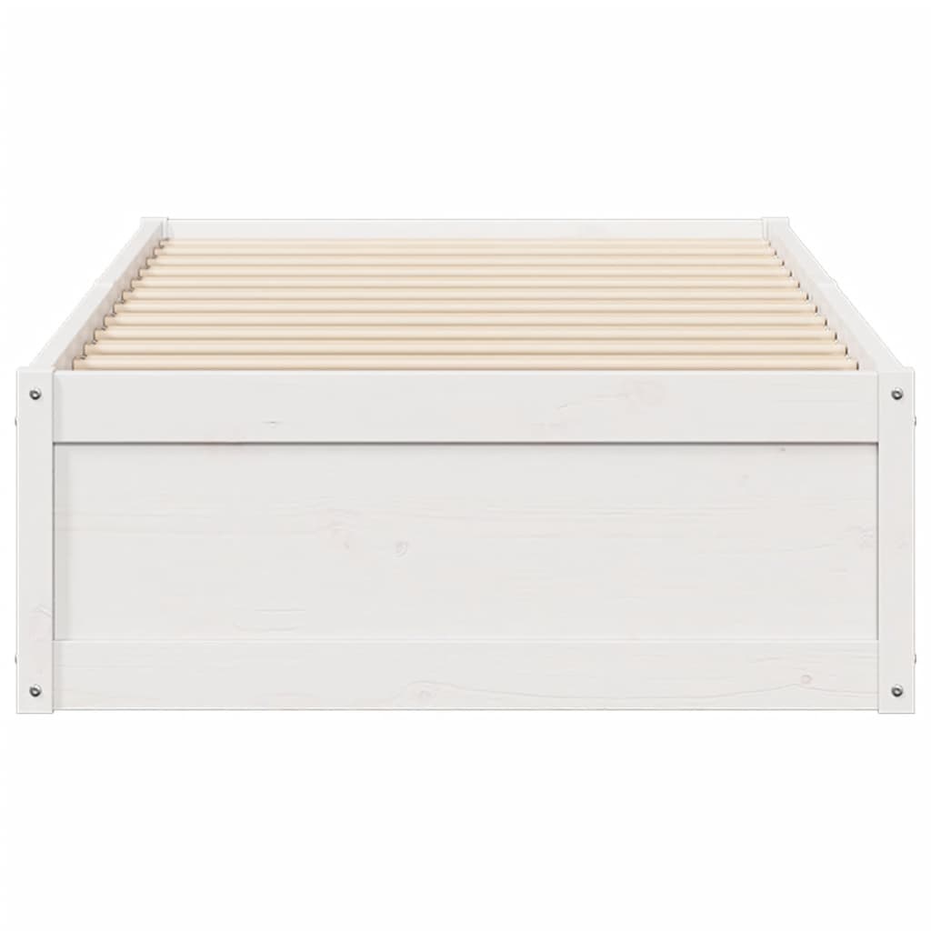 Bed Frame without Mattress White 90x200 cm Solid Wood Pine