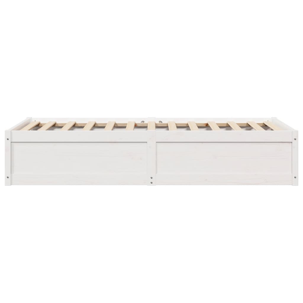 Bed Frame without Mattress White 90x200 cm Solid Wood Pine