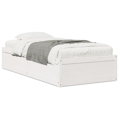 Bed Frame without Mattress White 75x190 cm Small Single Solid Wood Pine