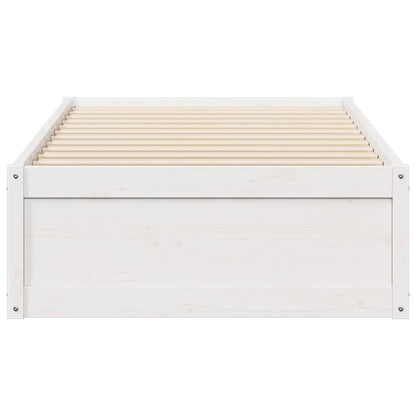 Bed Frame without Mattress White 75x190 cm Small Single Solid Wood Pine