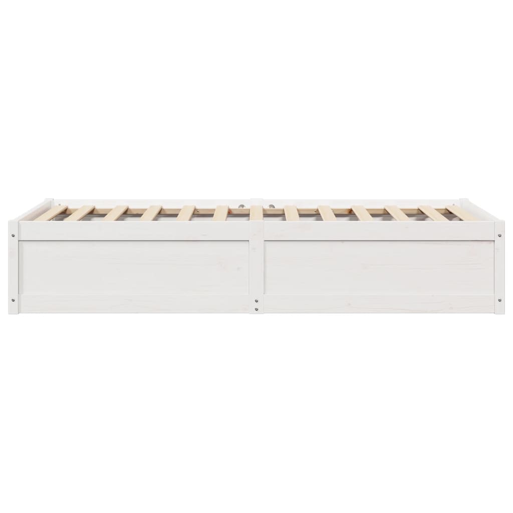 Bed Frame without Mattress White 75x190 cm Small Single Solid Wood Pine