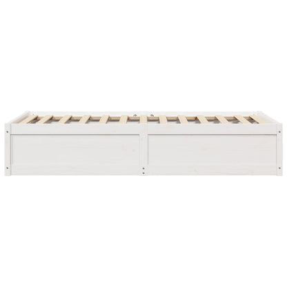 Bed Frame without Mattress White 75x190 cm Small Single Solid Wood Pine