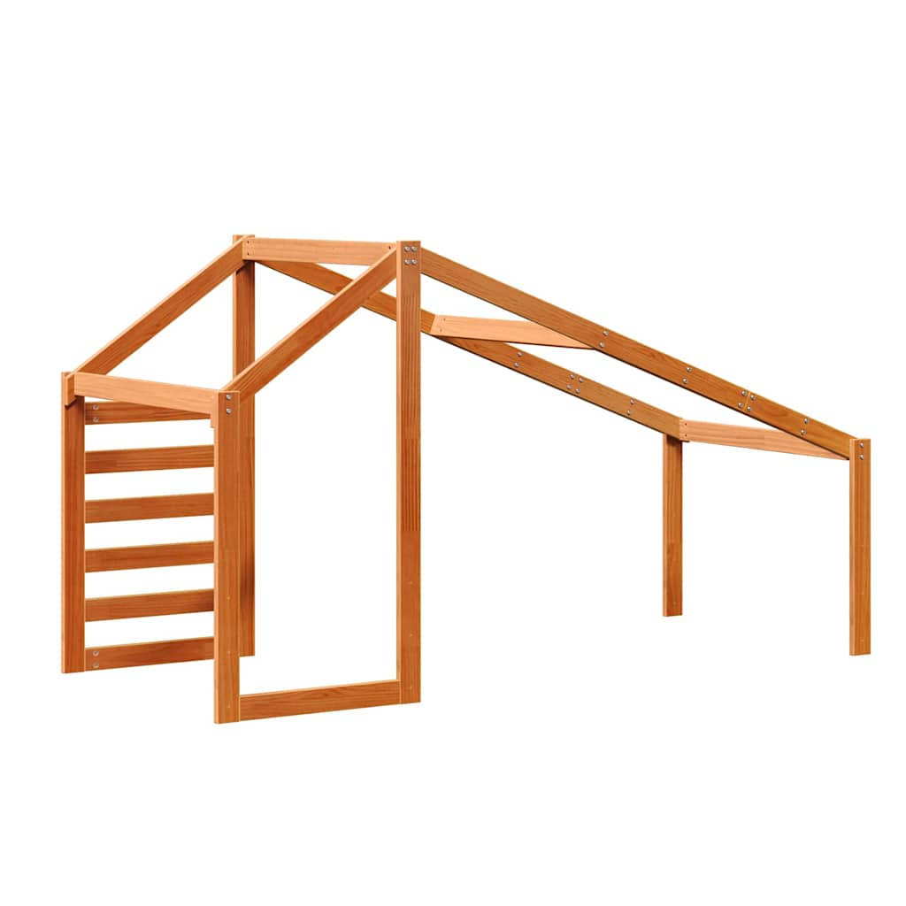 Kids'Bed Roof Wax Brown 198x87x113 cm Solid Wood Pine