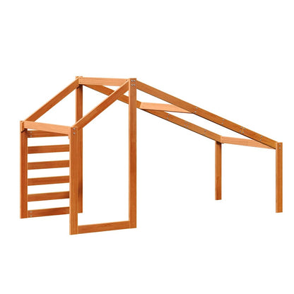 Kids'Bed Roof Wax Brown 198x87x113 cm Solid Wood Pine