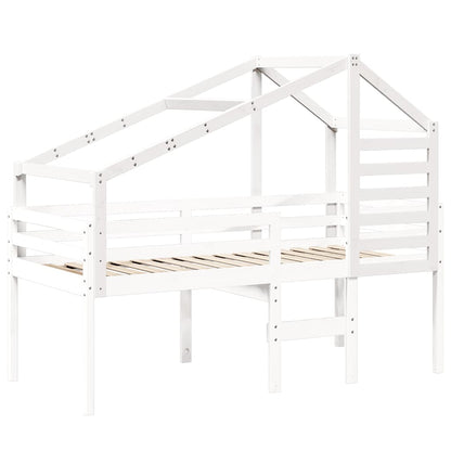 Kids'Bed Roof White 198x97x113 cm Solid Wood Pine