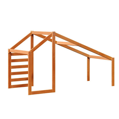 Kids'Bed Roof Wax Brown 198x97x113 cm Solid Wood Pine