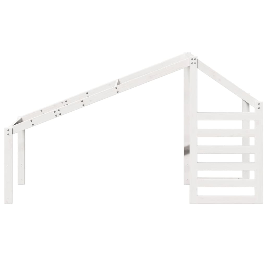 Kids' Bed Roof White 188x97x113 cm Solid Wood Pine