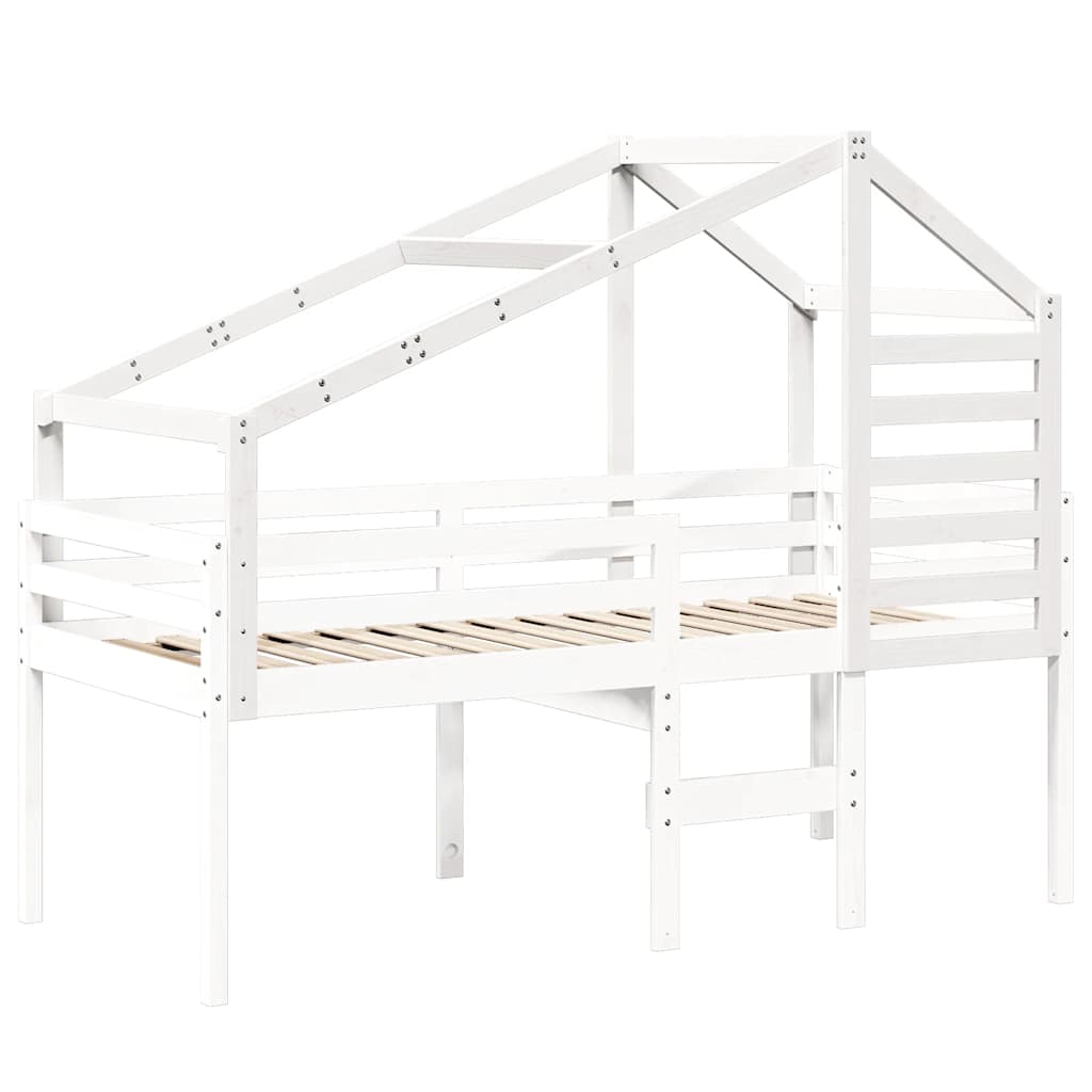 Kids'Bed Roof White 188x82x113 cm Solid Wood Pine