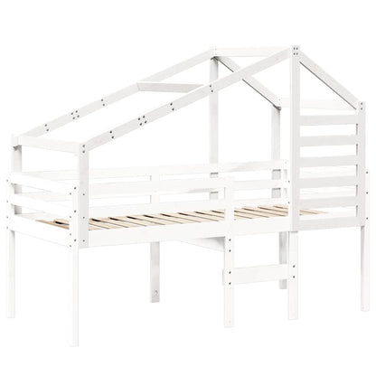 Kids'Bed Roof White 188x82x113 cm Solid Wood Pine