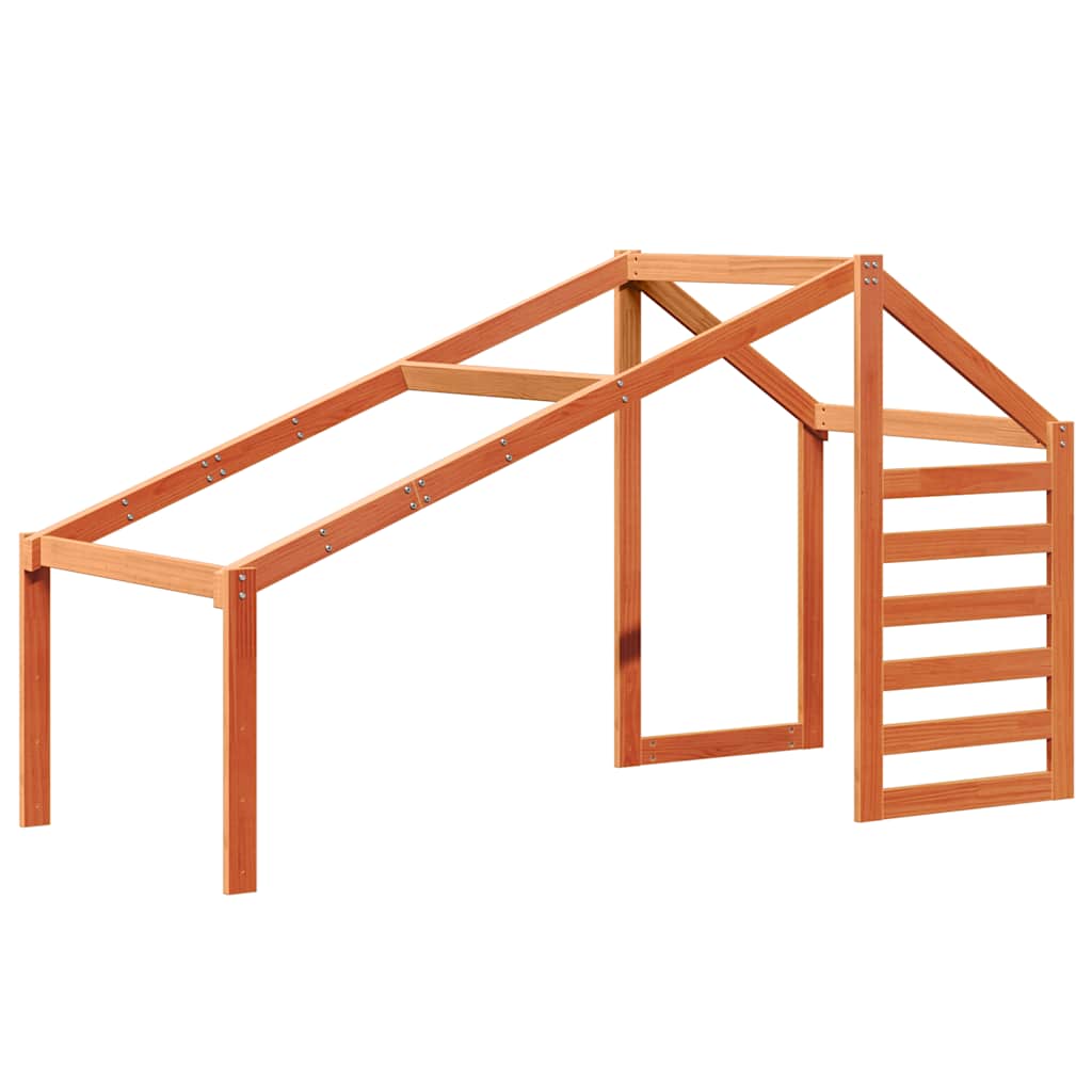 Kids'Bed Roof Wax Brown 188x82x113 cm Solid Wood Pine