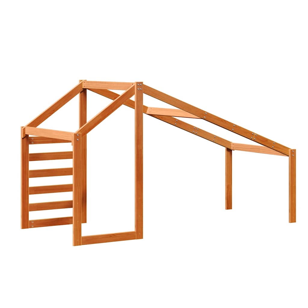 Kids'Bed Roof Wax Brown 188x82x113 cm Solid Wood Pine