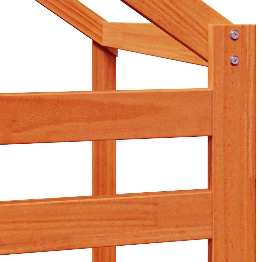 Kids'Bed Roof Wax Brown 188x82x113 cm Solid Wood Pine