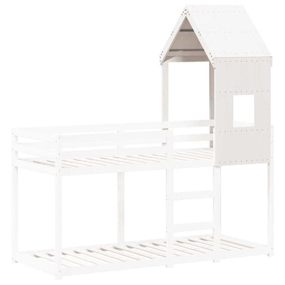 Kids'Bed Roof White 60x89x134,5 cm Solid Wood Pine