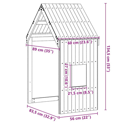 Kids'Bed Roof White 60x89x134,5 cm Solid Wood Pine