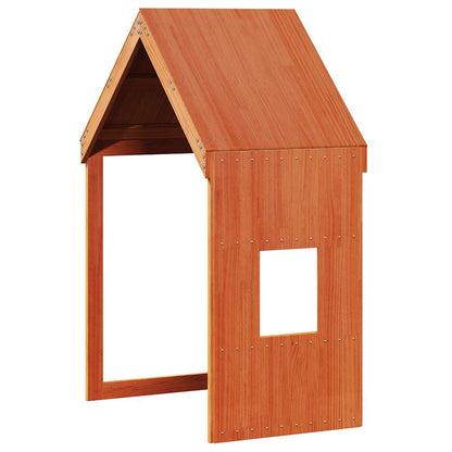 Kids'Bed Roof Wax Brown 60x89x134,5 cm Solid Wood Pine