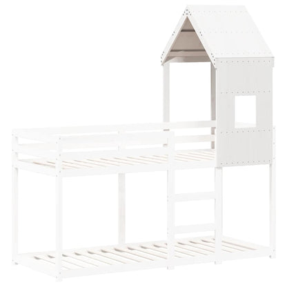 Kids'Bed Roof White 60x99x139,5 cm Solid Wood Pine