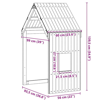 Kids'Bed Roof White 60x99x139,5 cm Solid Wood Pine