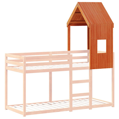 Kids'Bed Roof Wax Brown 60x99x139,5 cm Solid Wood Pine