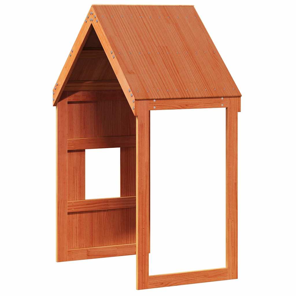 Kids'Bed Roof Wax Brown 60x99x139,5 cm Solid Wood Pine
