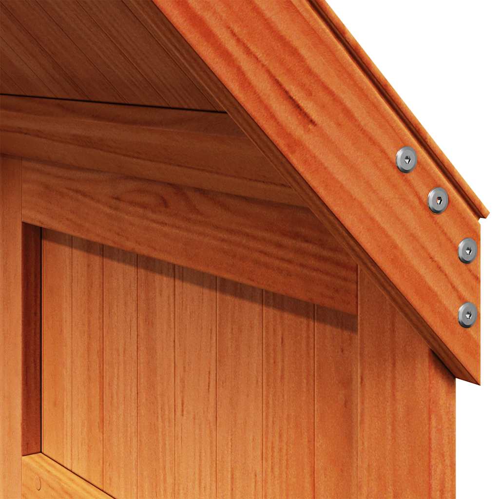 Kids'Bed Roof Wax Brown 60x99x139,5 cm Solid Wood Pine