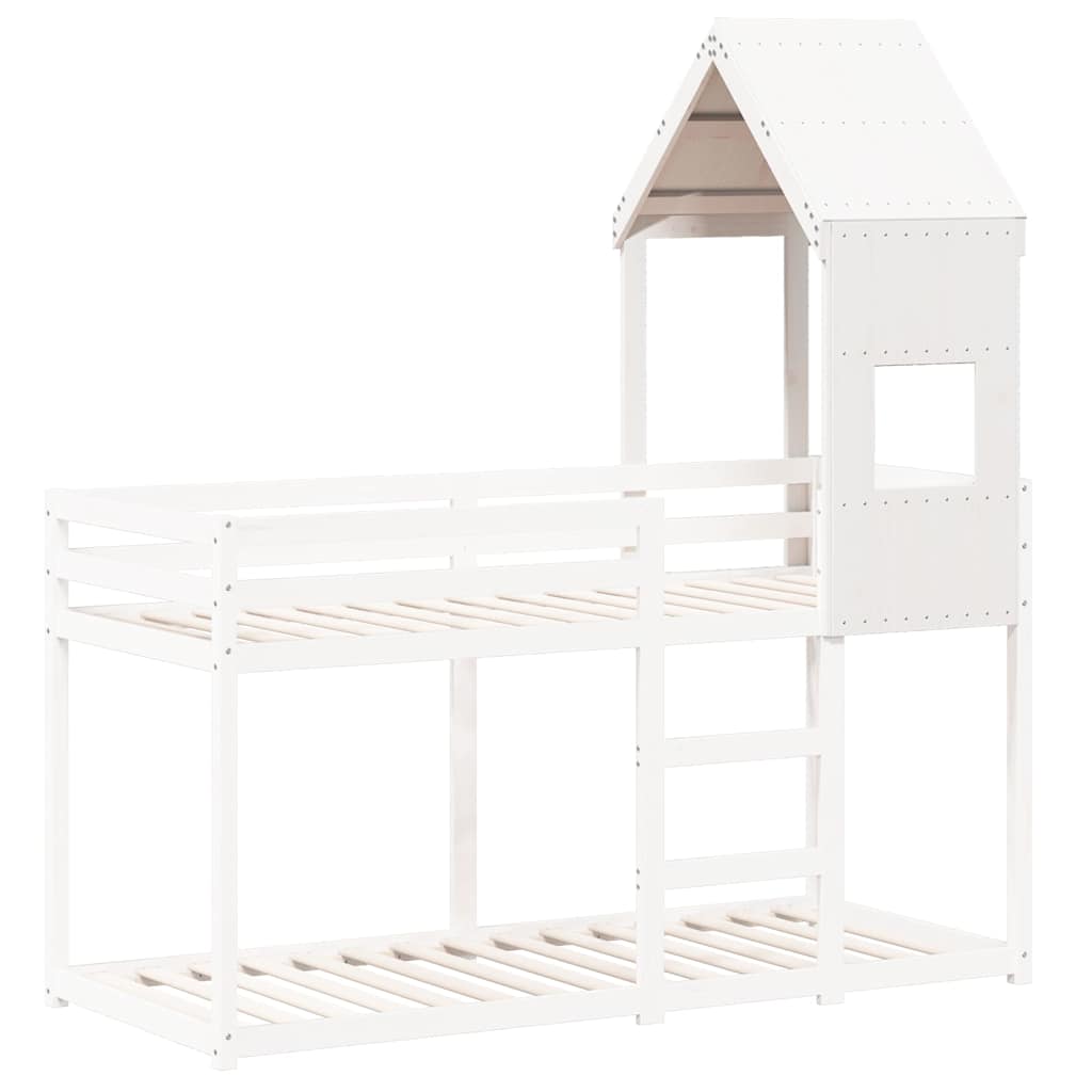 Kids'Bed Roof White 55x99x139,5 cm Solid Wood Pine