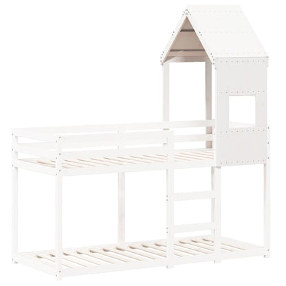 Kids'Bed Roof White 55x99x139,5 cm Solid Wood Pine