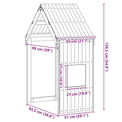 Kids'Bed Roof White 55x99x139,5 cm Solid Wood Pine