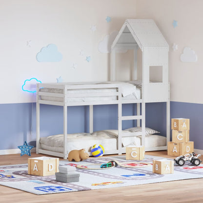 Kids' Bed Roof White 55x99x139.5 cm Solid Wood Pine