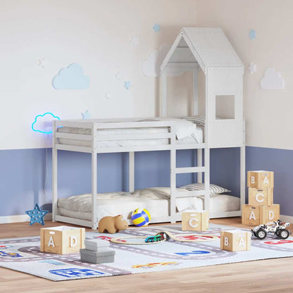Kids'Bed Roof White 55x99x139,5 cm Solid Wood Pine