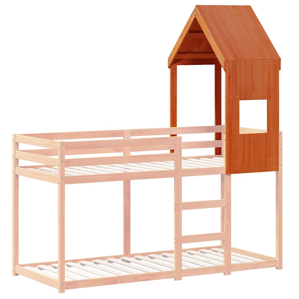 Kids'Bed Roof Wax Brown 55x99x139,5 cm Solid Wood Pine